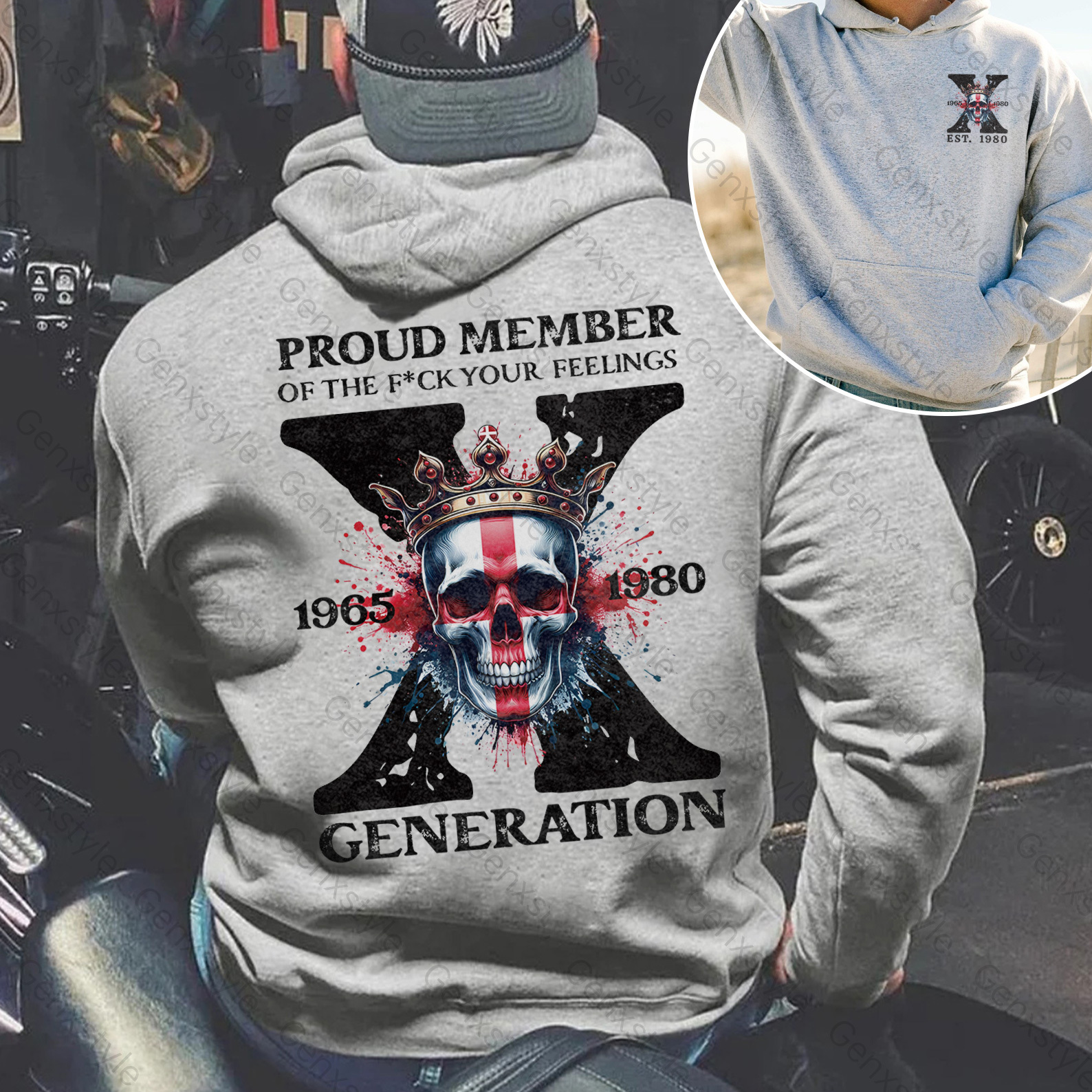 Britain Funny Skull Generation X Hoodie