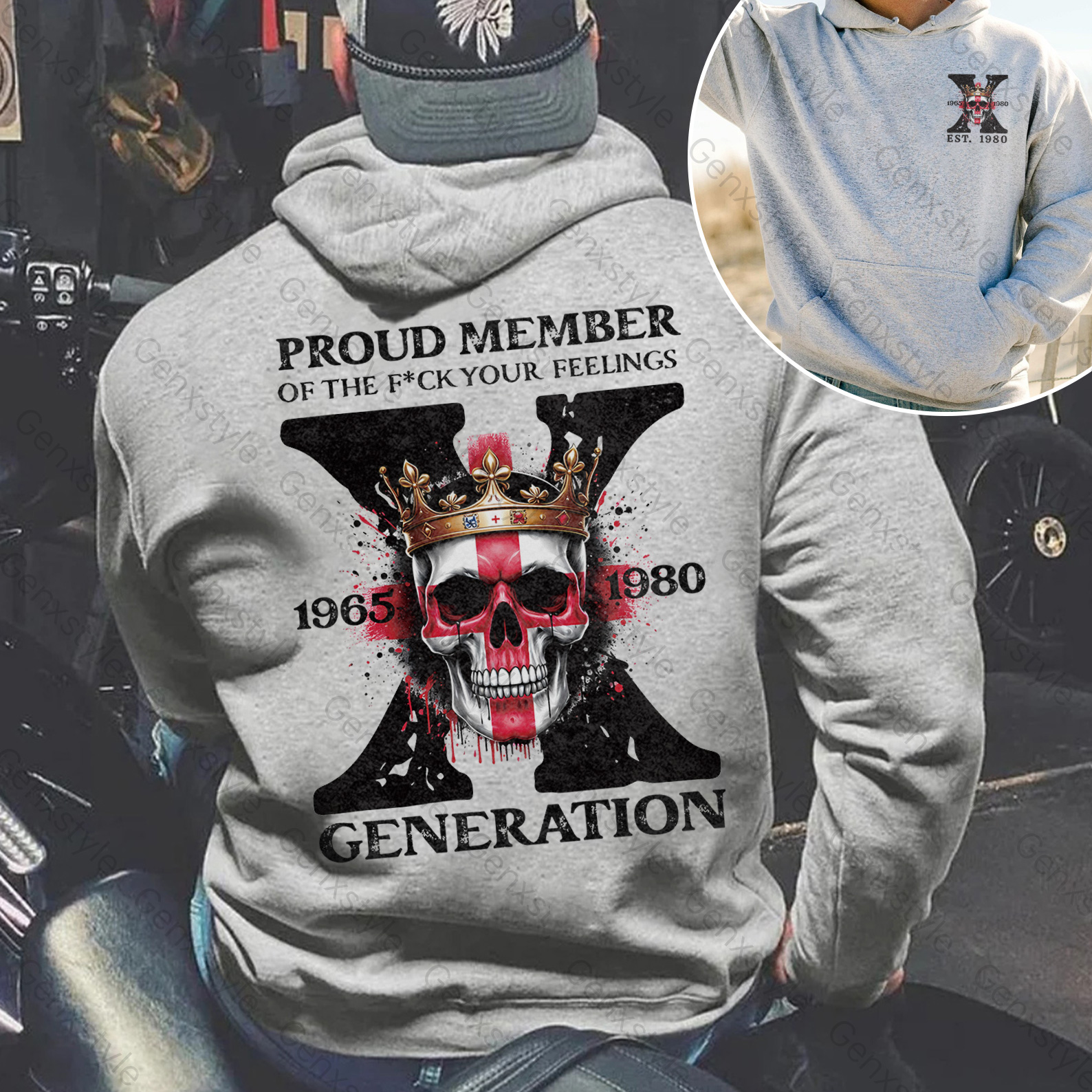 Britain Funny Skull Generation X Hoodie