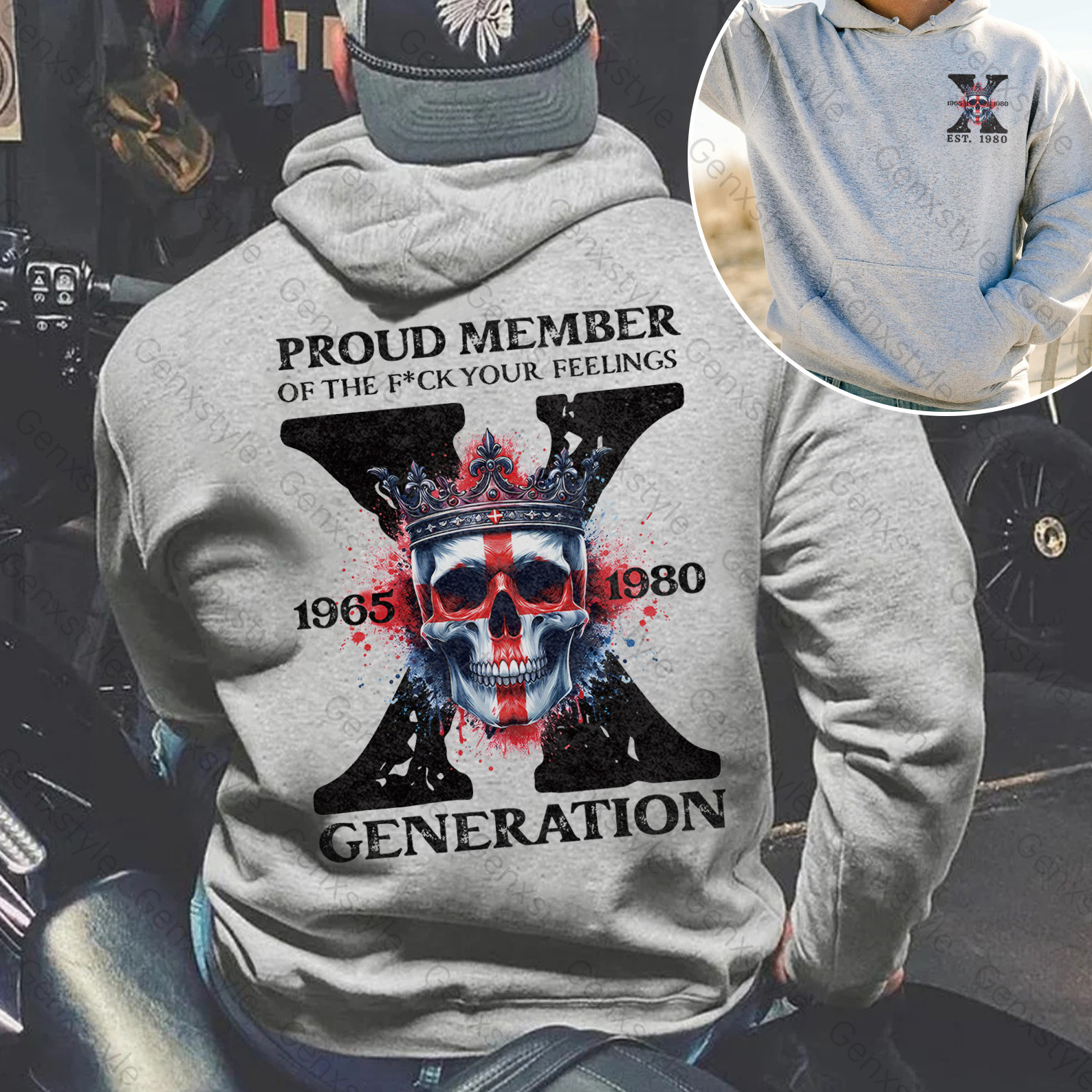 Britain Funny Skull Generation X Hoodie