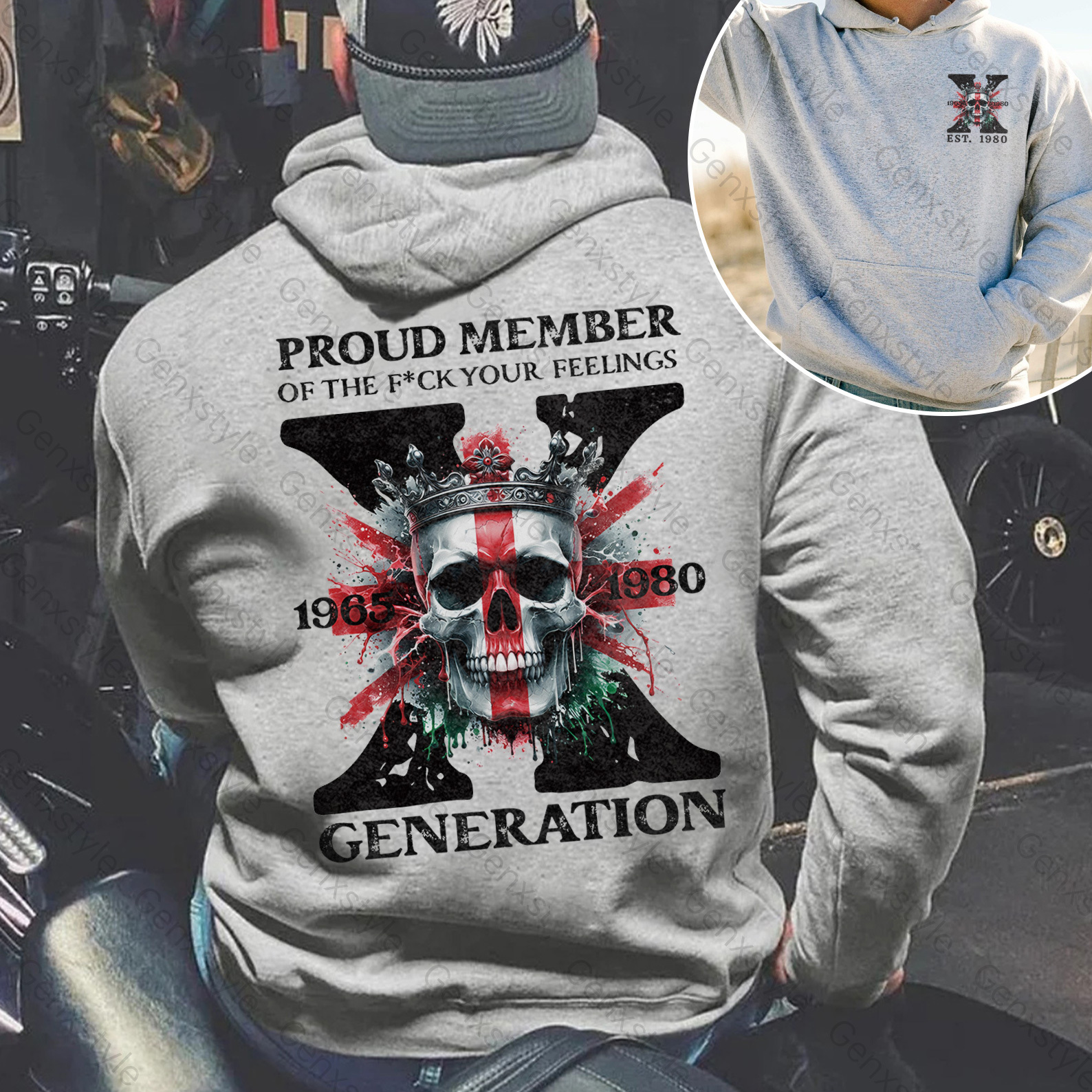 Britain Funny Skull Generation X Hoodie