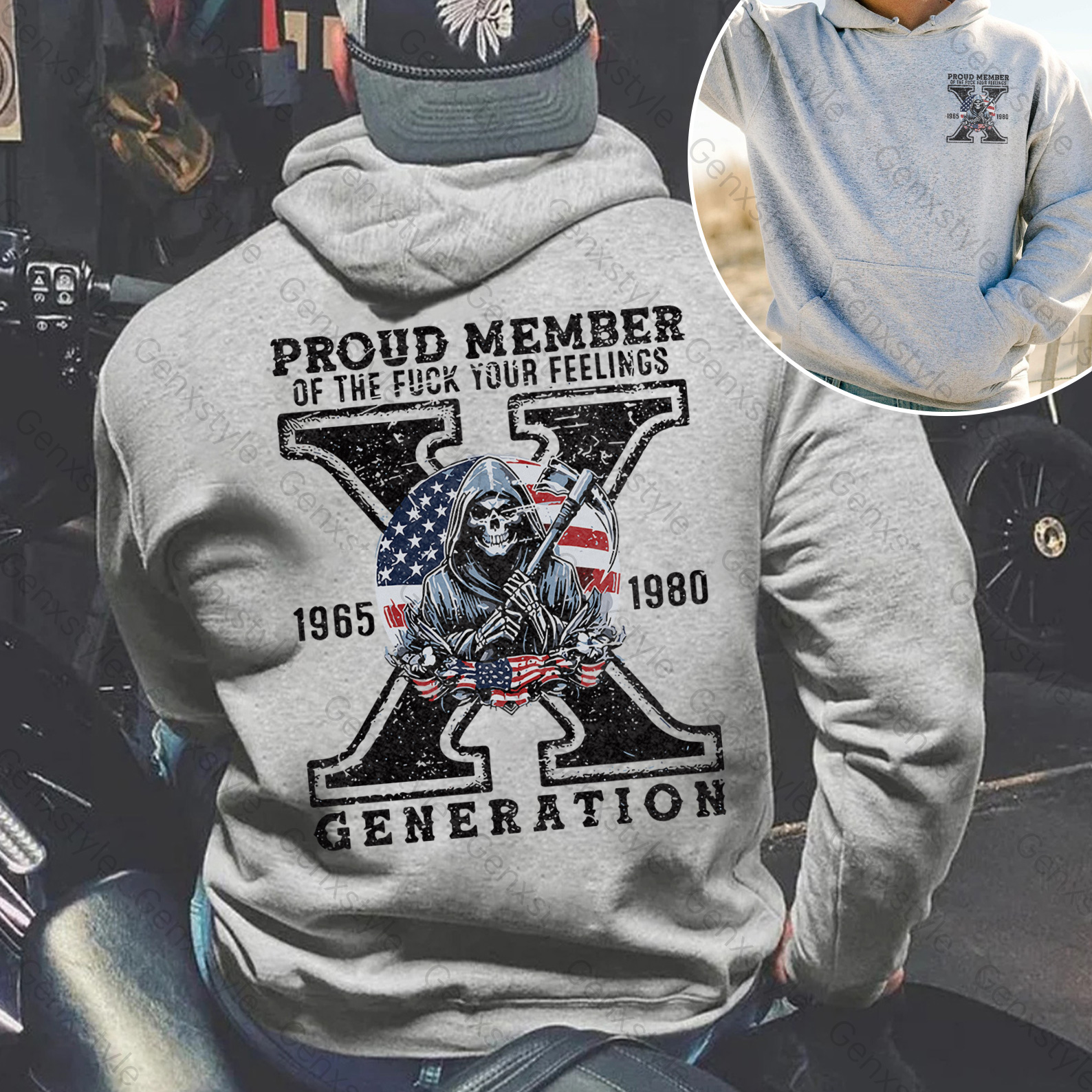 Generation X Skull Design Hoodie