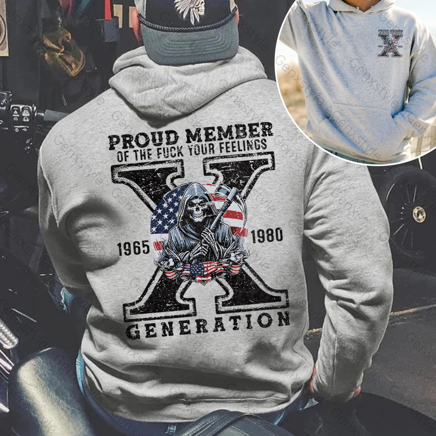Generation X Skull Design Hoodie