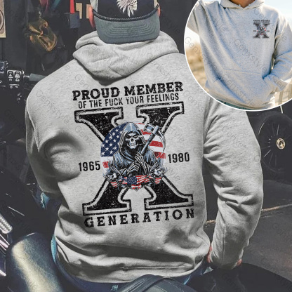 Generation X Skull Design Hoodie