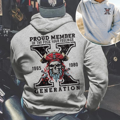 Generation X Skull Design Hoodie