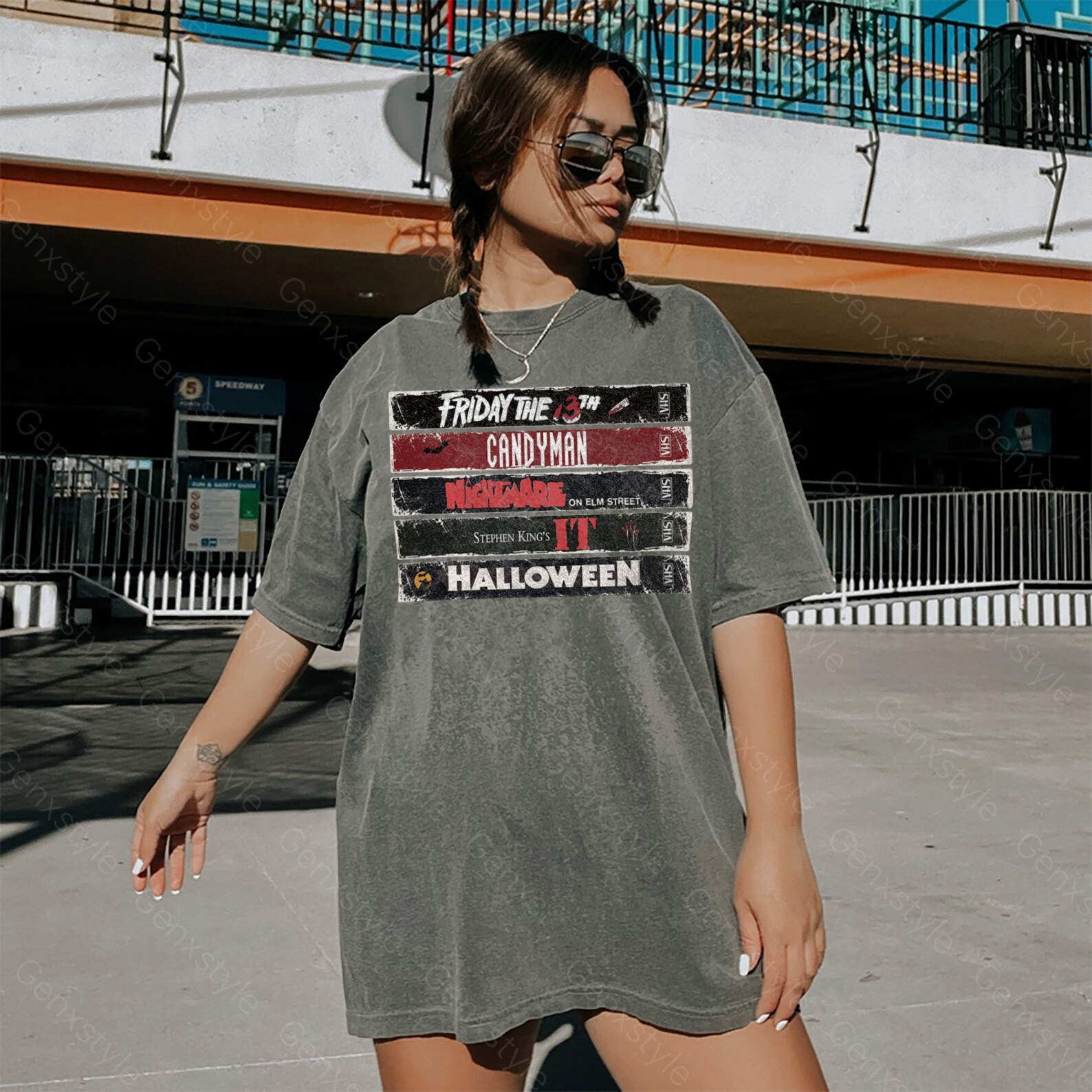 Washed 90s Halloween Horror Movie T-shirt