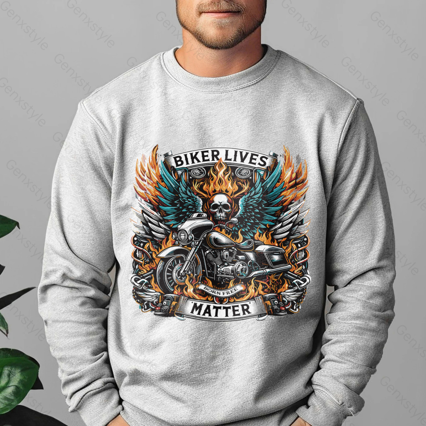 Generation X Biker Lives Matter Crewneck