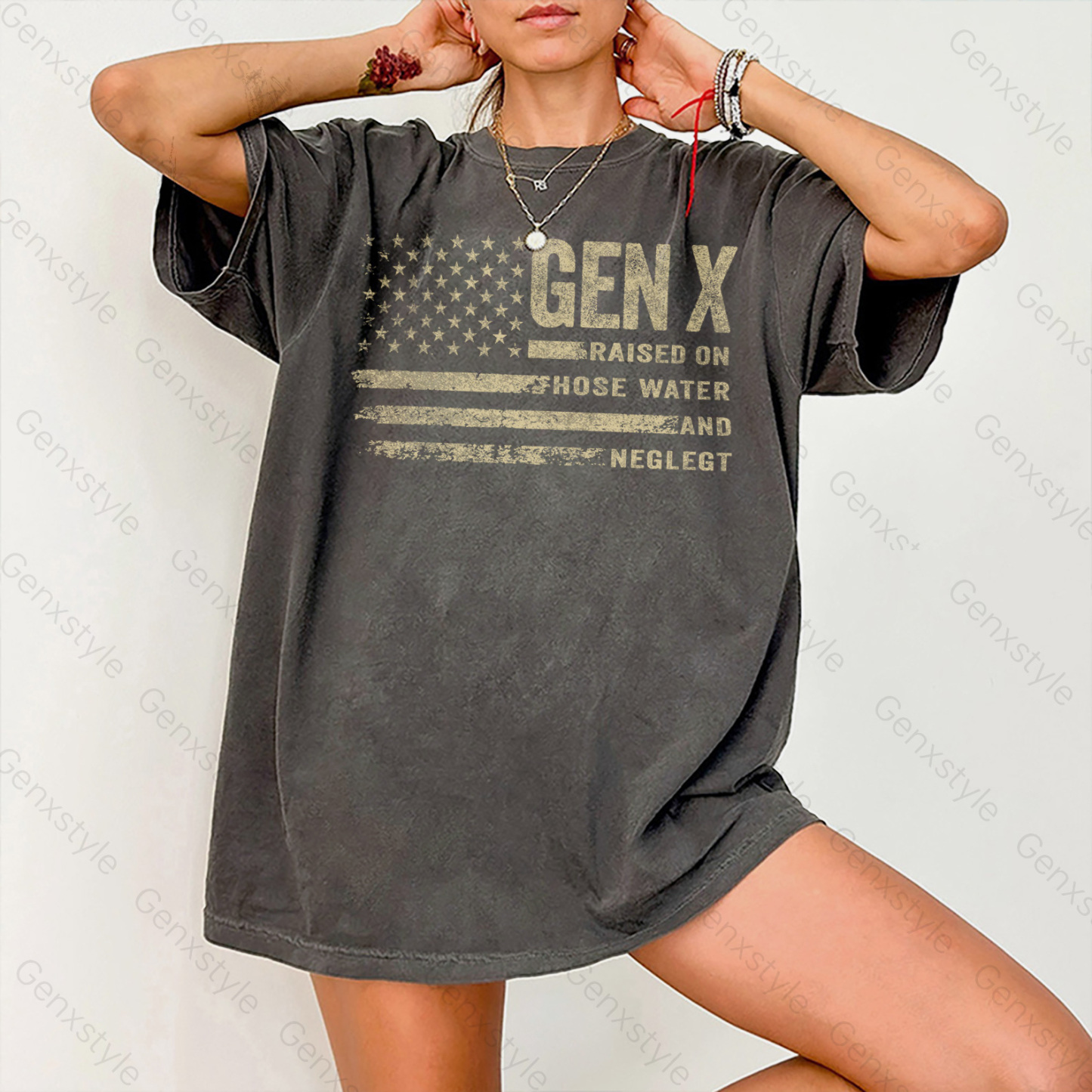 Washed Vintage Gen X Funny Quotes T-shirt