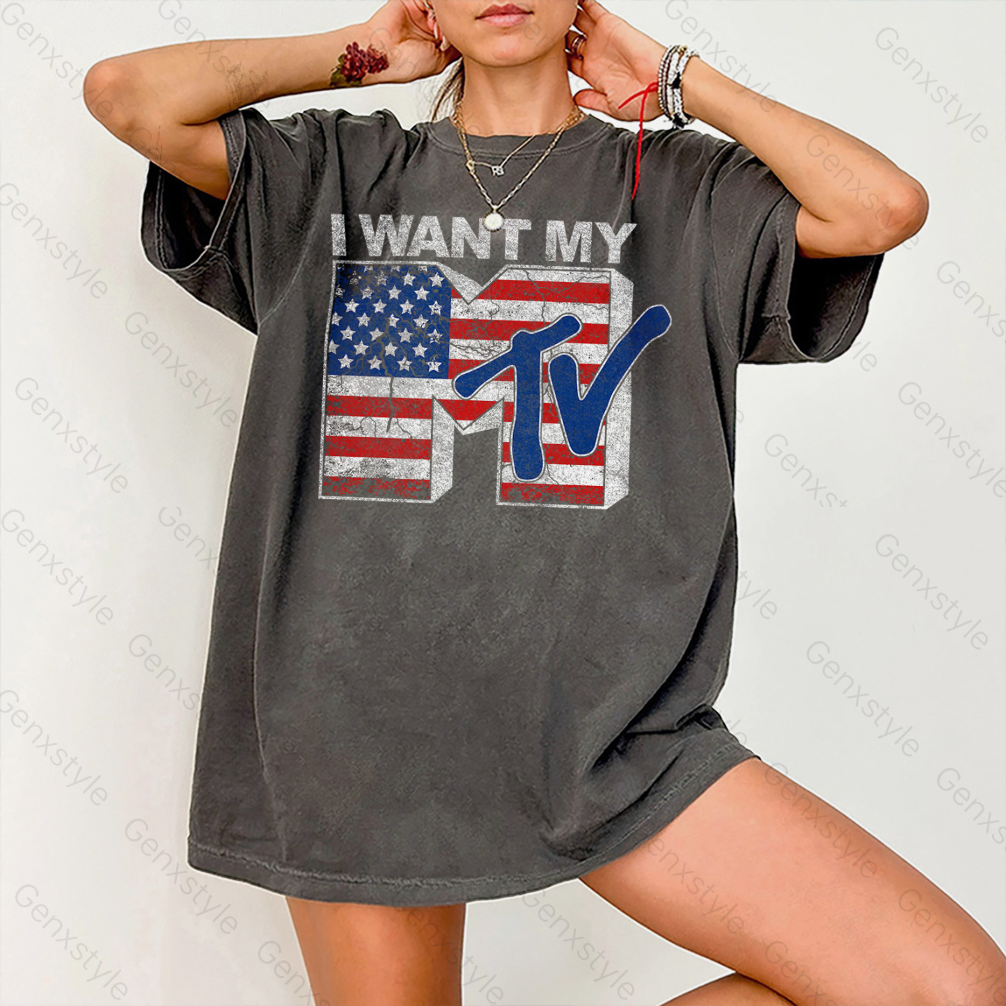 Washed I Want My MTV USA T-shirt