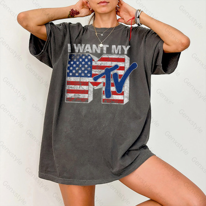 Washed I Want My MTV USA T-shirt