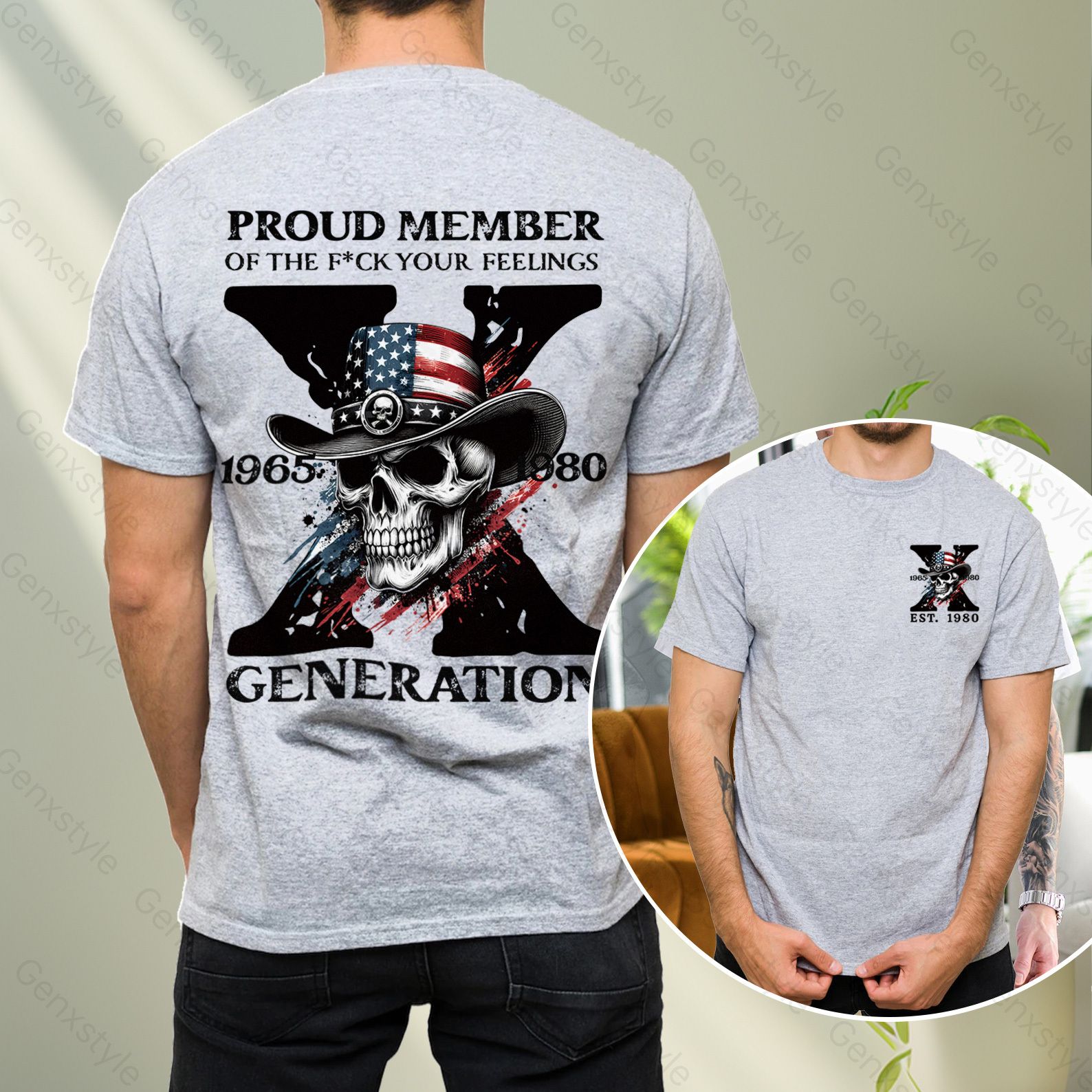 America Funny Skull Generation X T-shirt