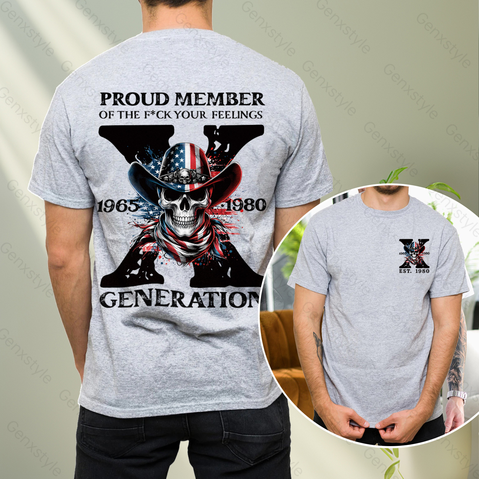 America Funny Skull Generation X T-shirt