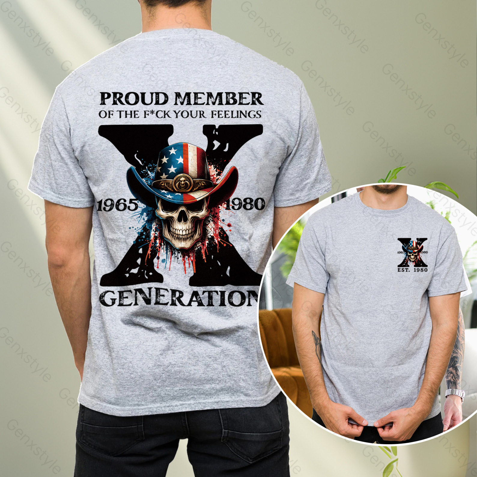 America Funny Skull Generation X T-shirt