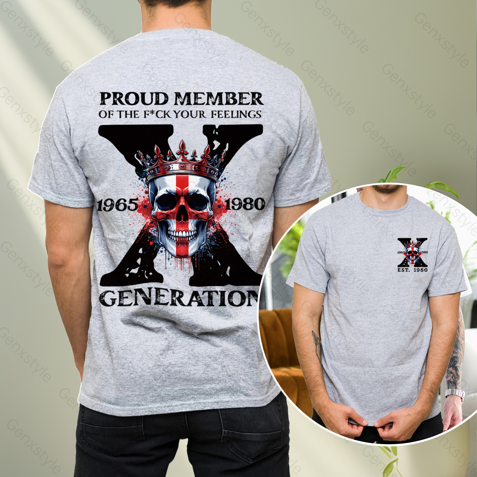 Britain Funny Skull Generation X T-shirt