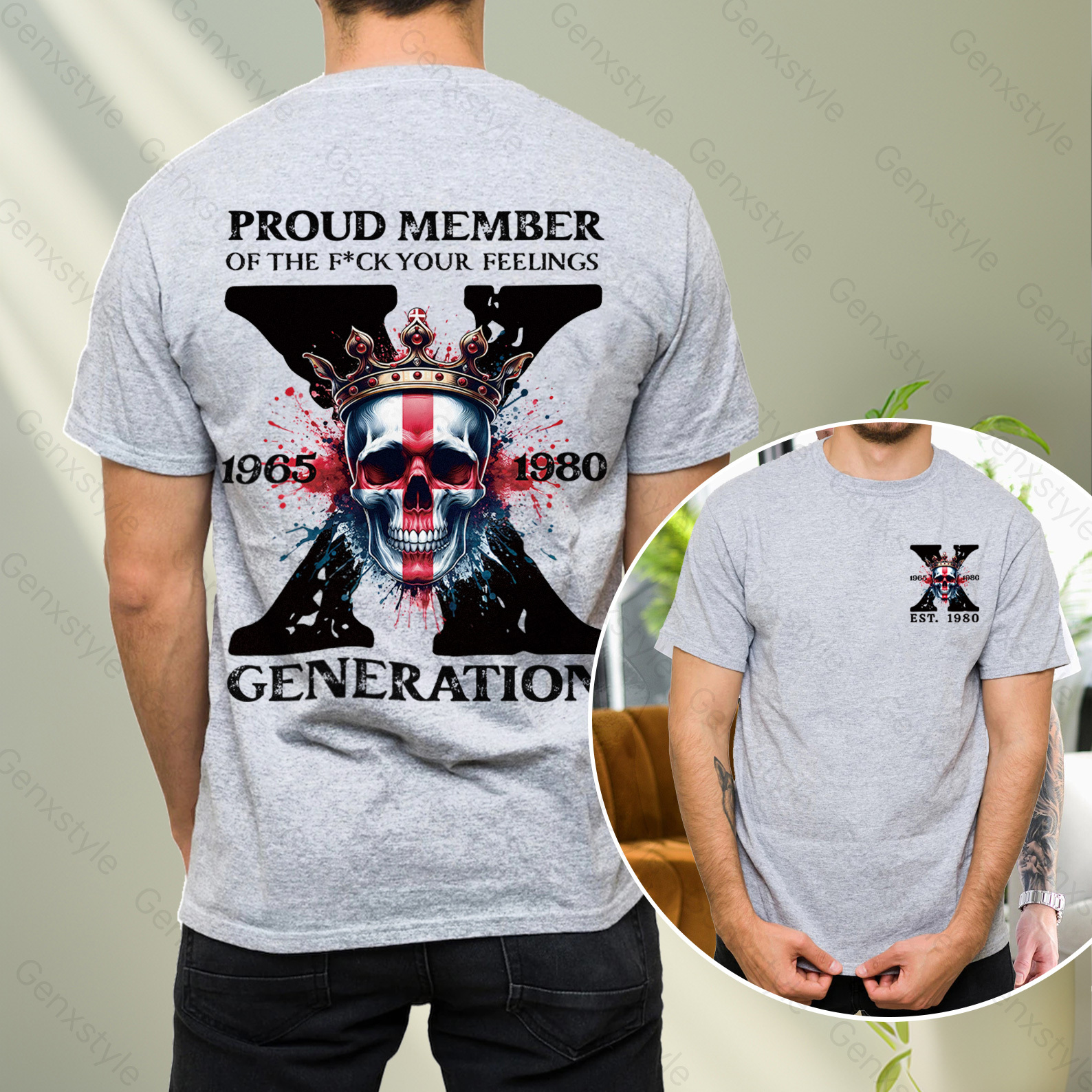 Britain Funny Skull Generation X T-shirt
