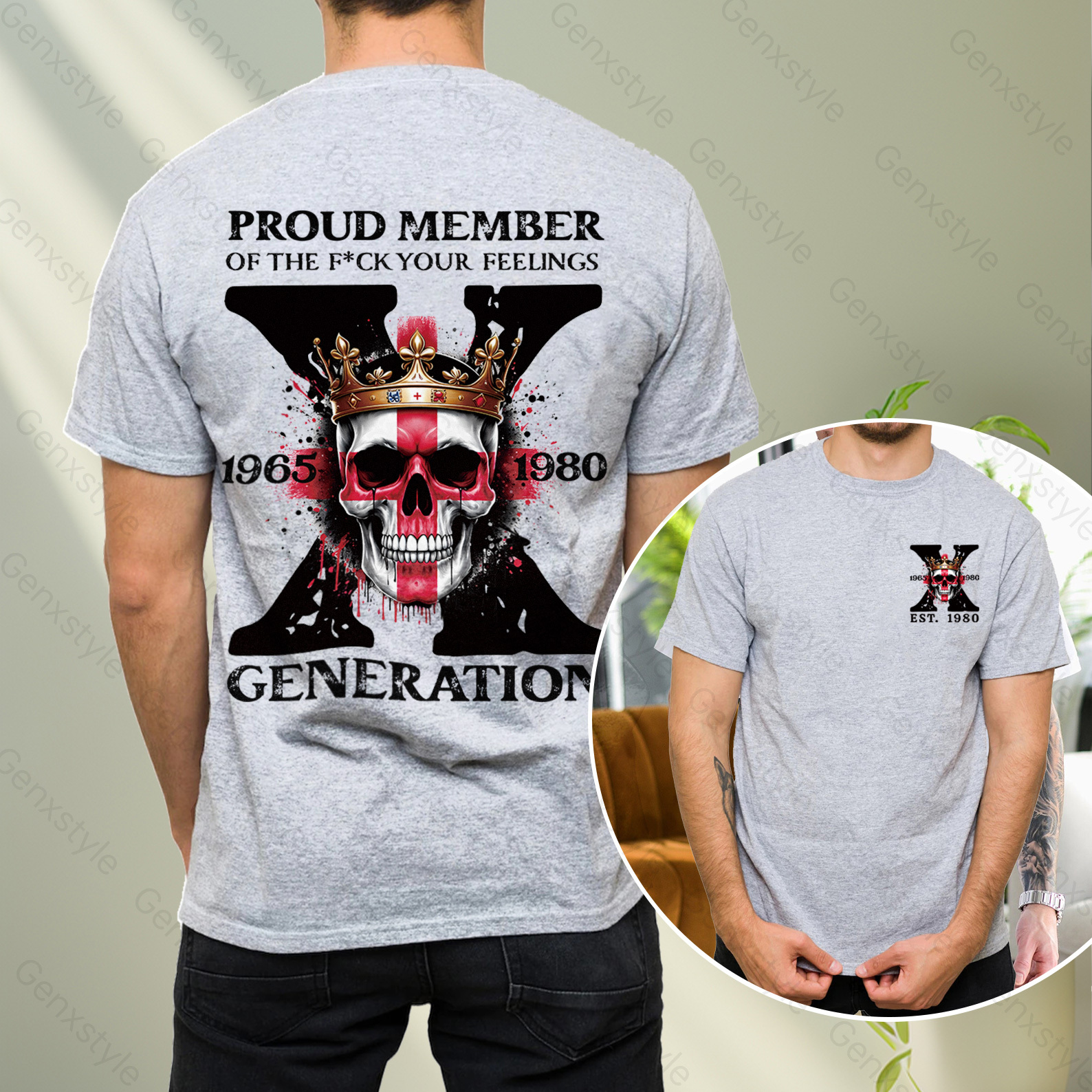Britain Funny Skull Generation X T-shirt