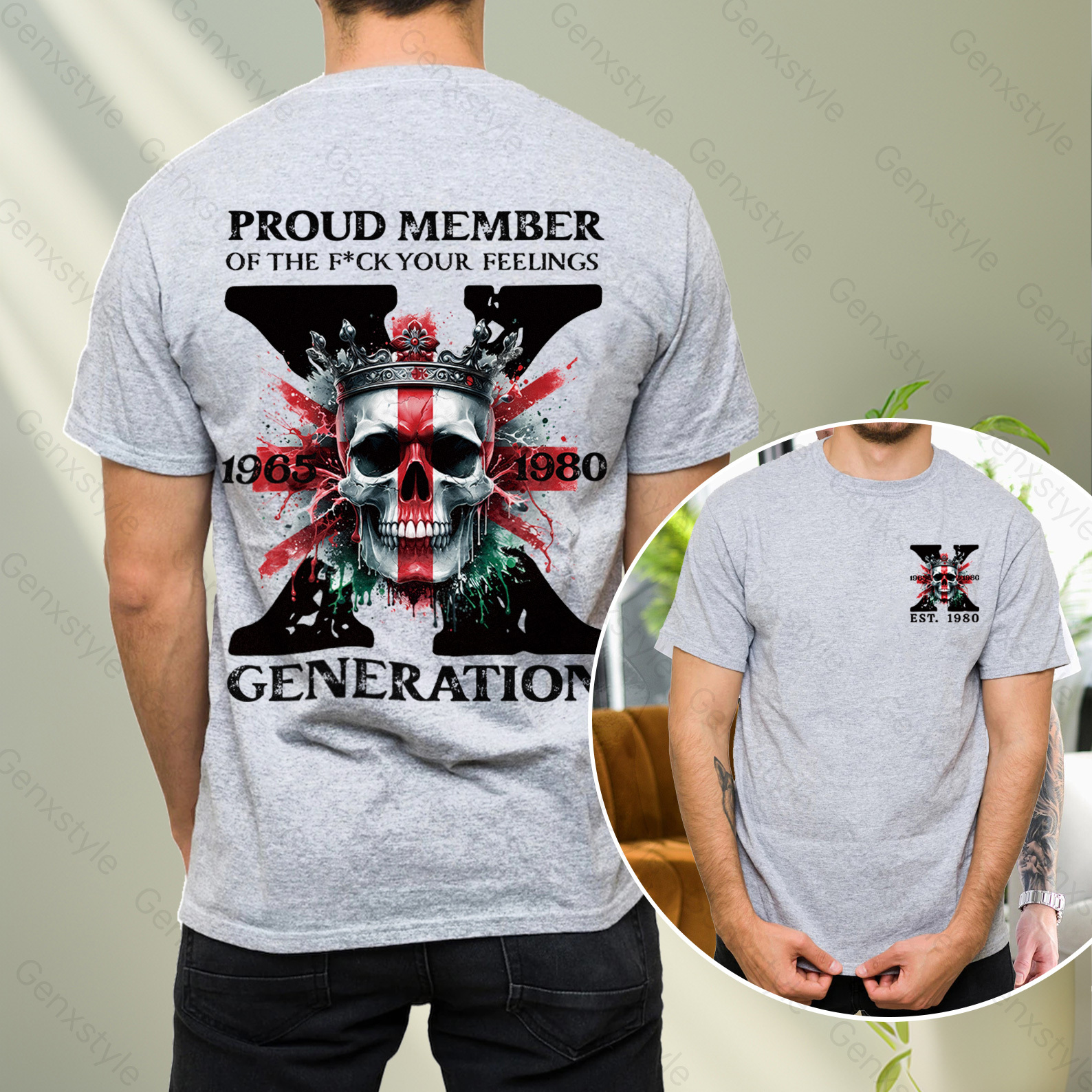 Britain Funny Skull Generation X T-shirt
