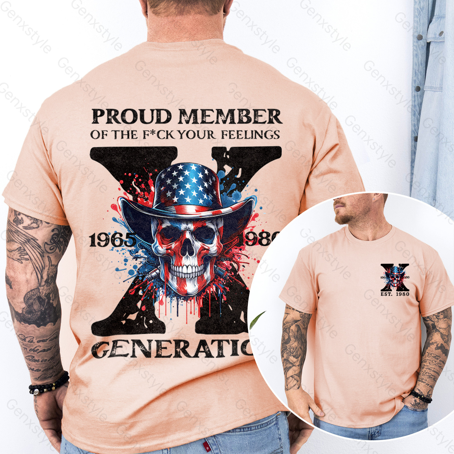America Funny Skull Generation X T-shirt