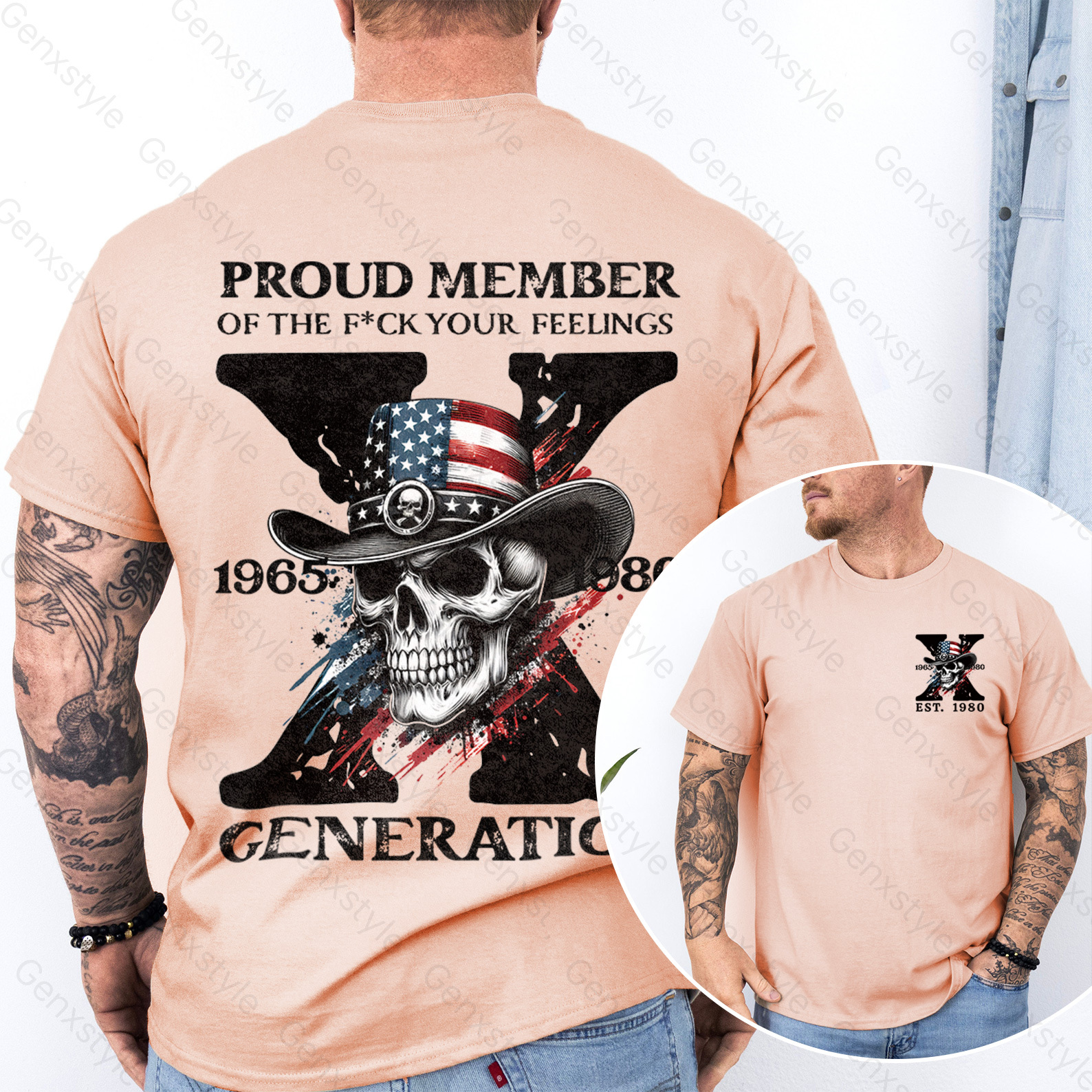America Funny Skull Generation X T-shirt