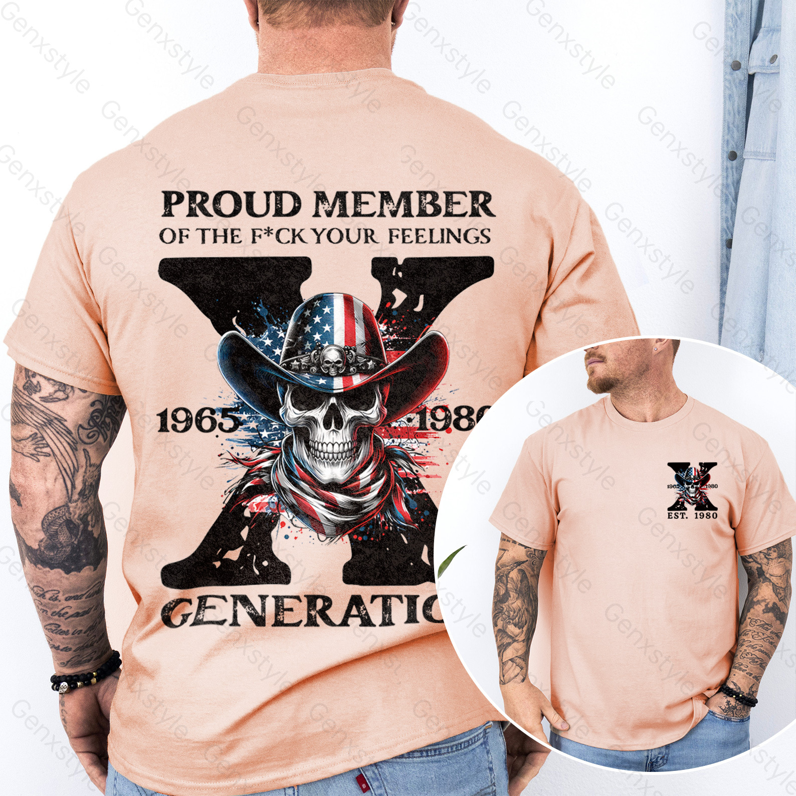 America Funny Skull Generation X T-shirt