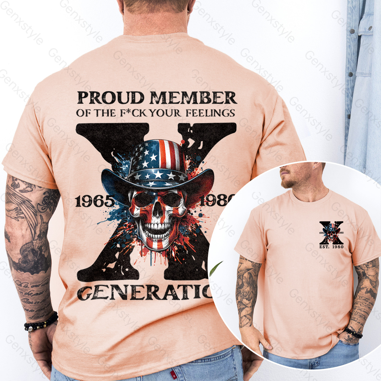 America Funny Skull Generation X T-shirt