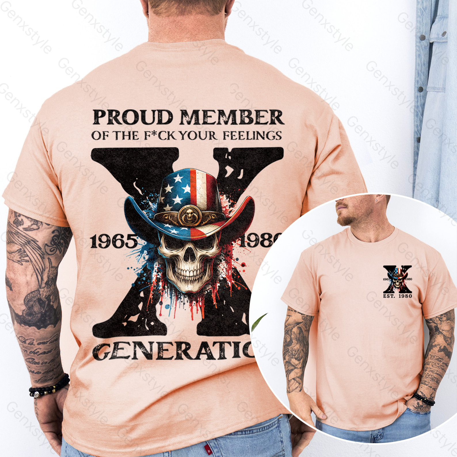 America Funny Skull Generation X T-shirt