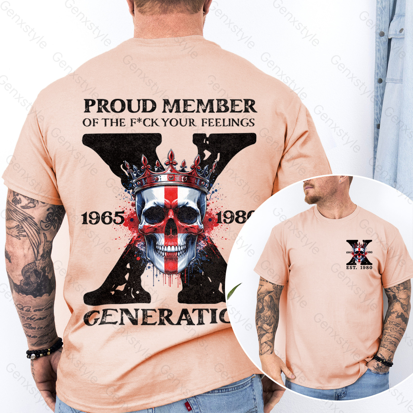 Britain Funny Skull Generation X T-shirt