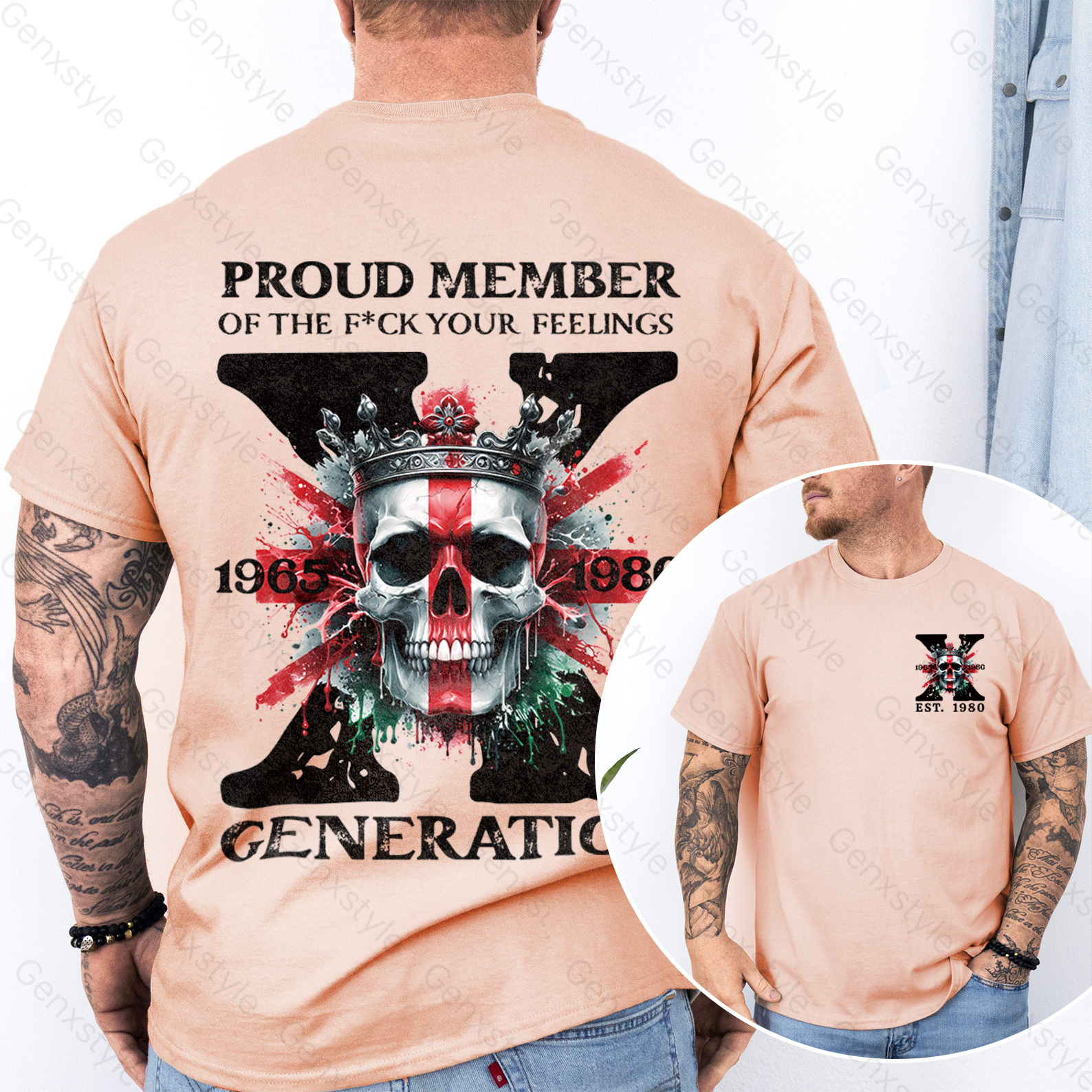 Britain Funny Skull Generation X T-shirt