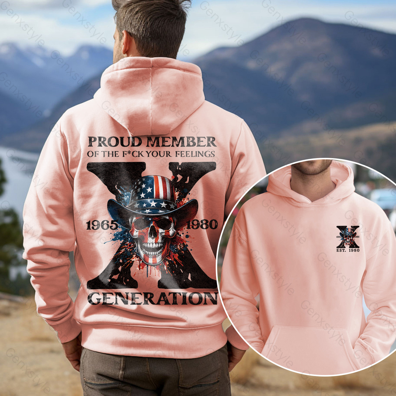 America Funny Skull Generation X Hoodie