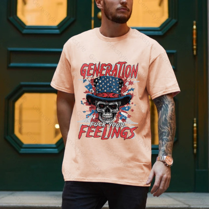 Generation X Fuck Your Feelings American Skull T-shirt