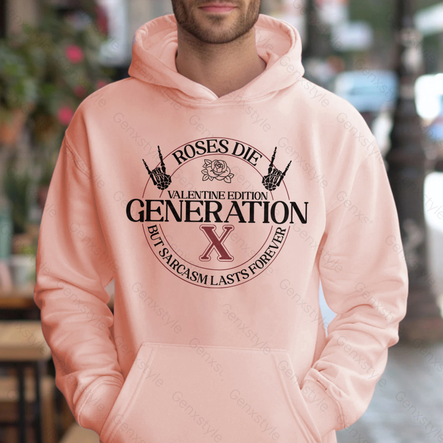 Gen X Roses Die But Sarcasm Lasts Forever Hoodie