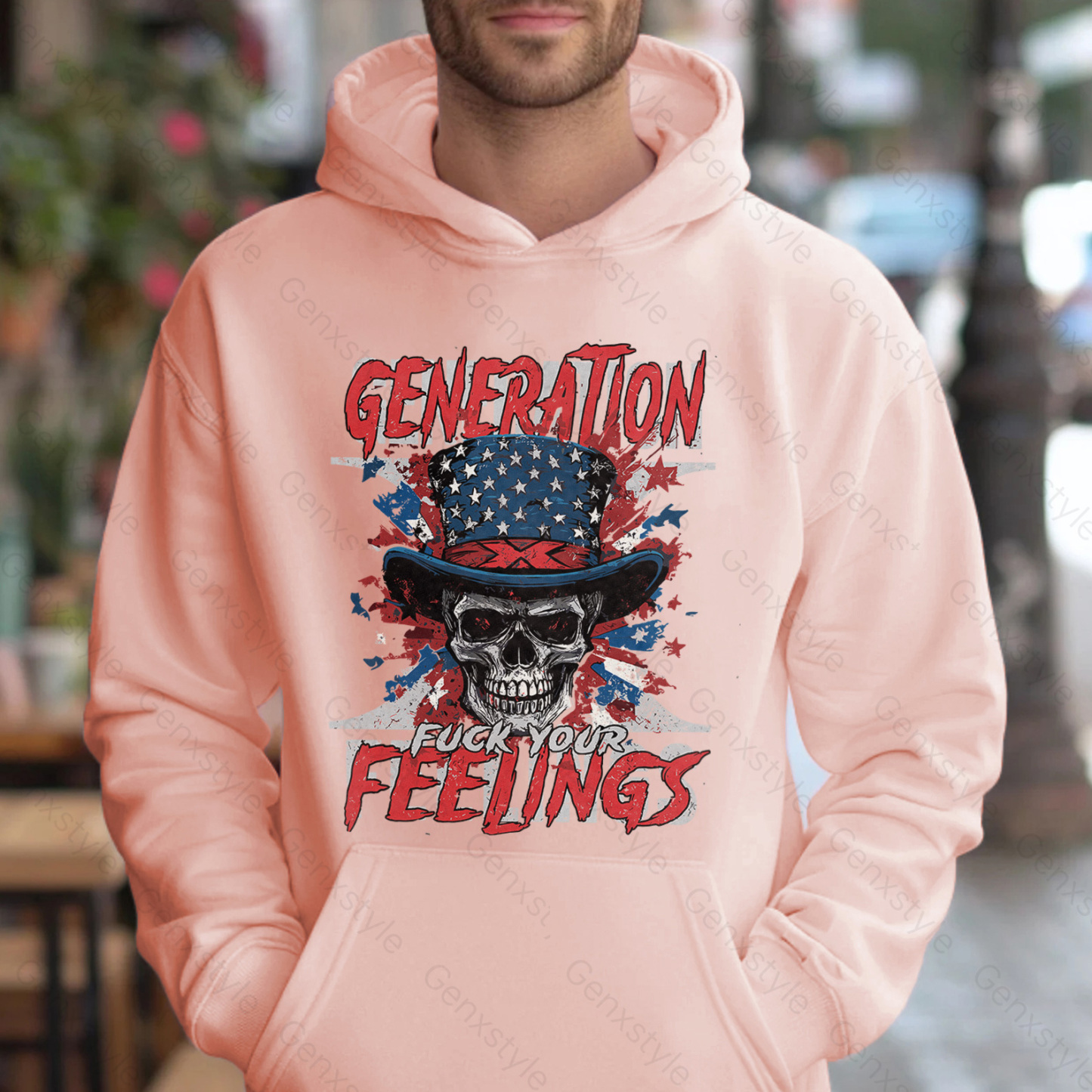 Generation X Fuck Your Feelings American Skull Hoodie