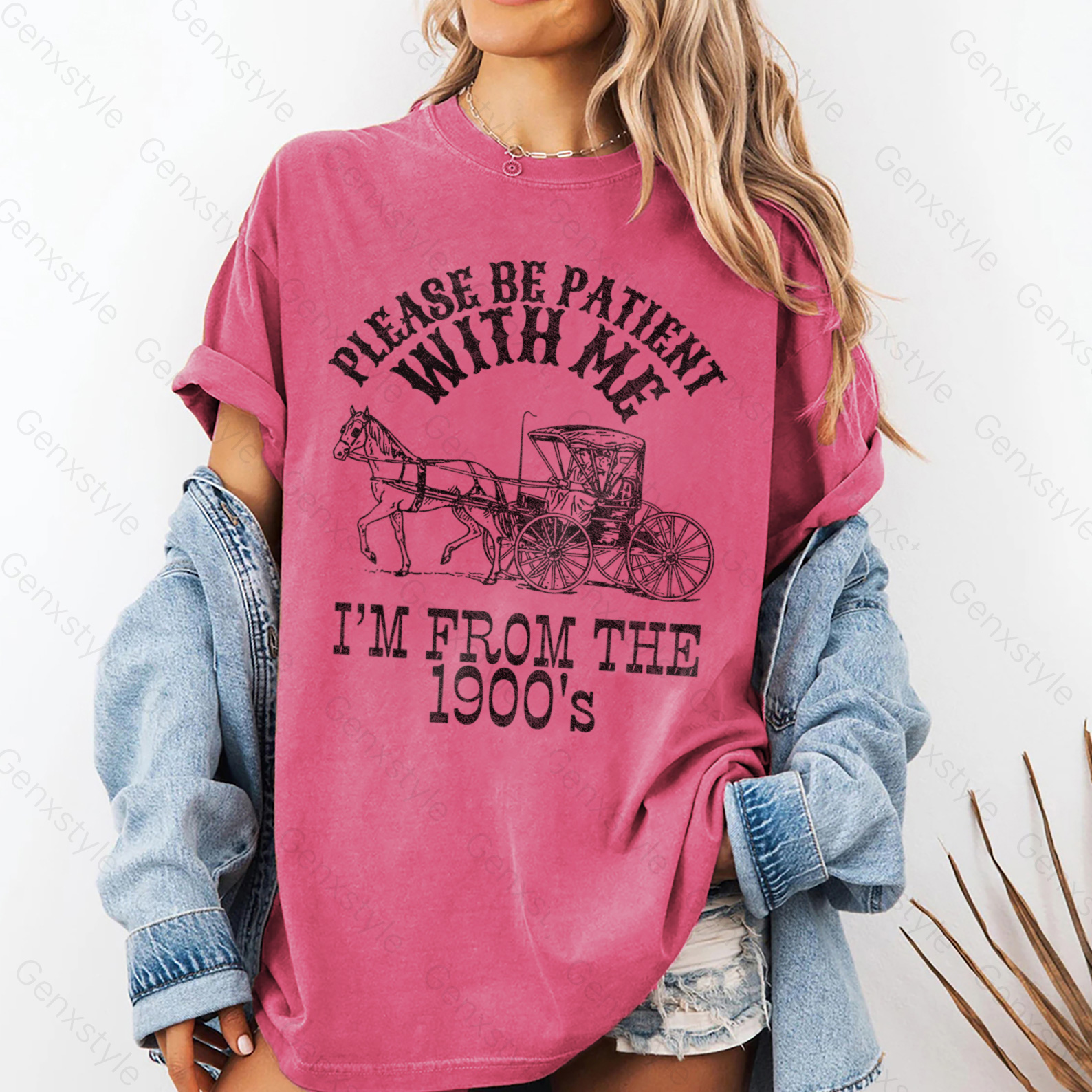 Washed Please Be Patient with Me, I'm From the 1900's - Print Unisex Crewneck XXI