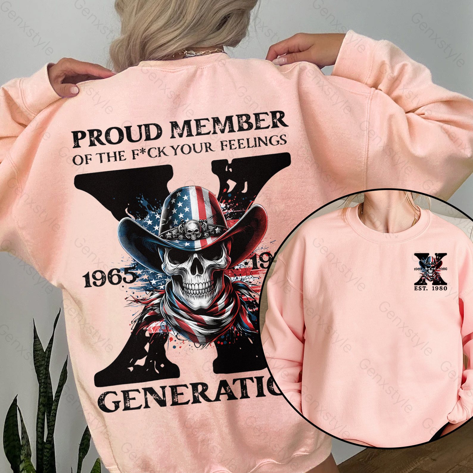 America Funny Skull Generation X Crewneck