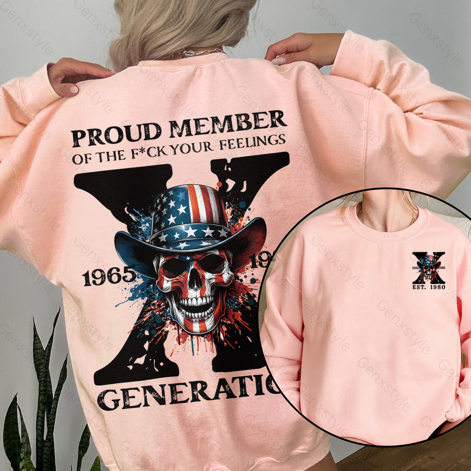 America Funny Skull Generation X Crewneck
