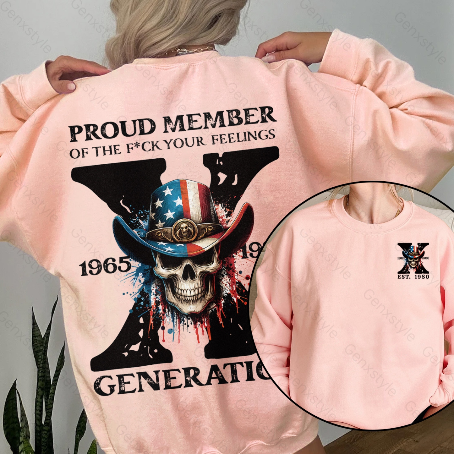 America Funny Skull Generation X Crewneck