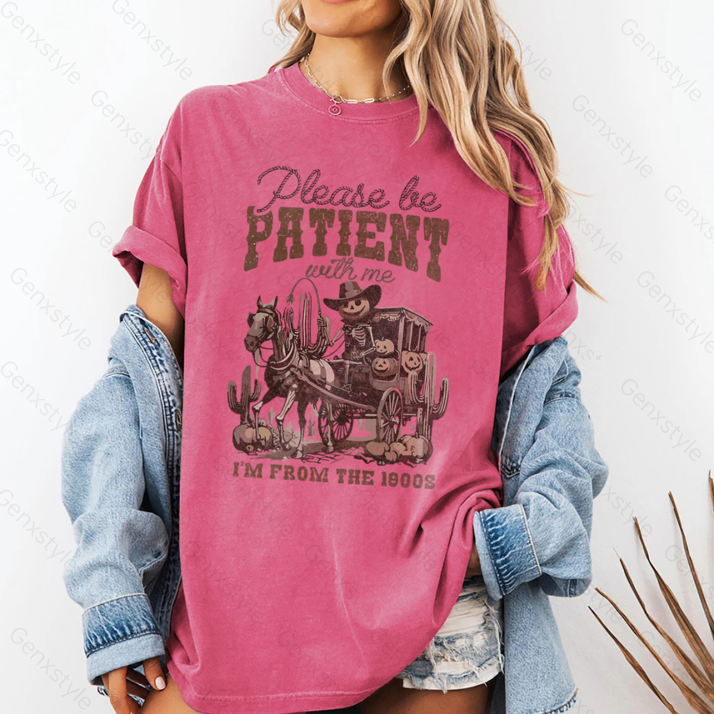 Washed Please Be Patient with Me, I'm From the 1900's - Print Unisex Crewneck XXXVI