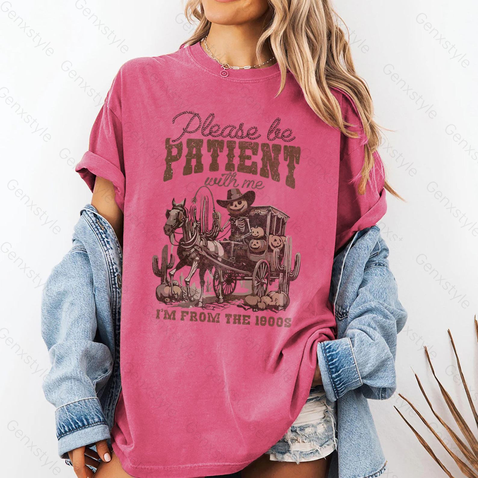 Washed Please Be Patient with Me, I'm From the 1900's - Print Unisex Crewneck XXXVI