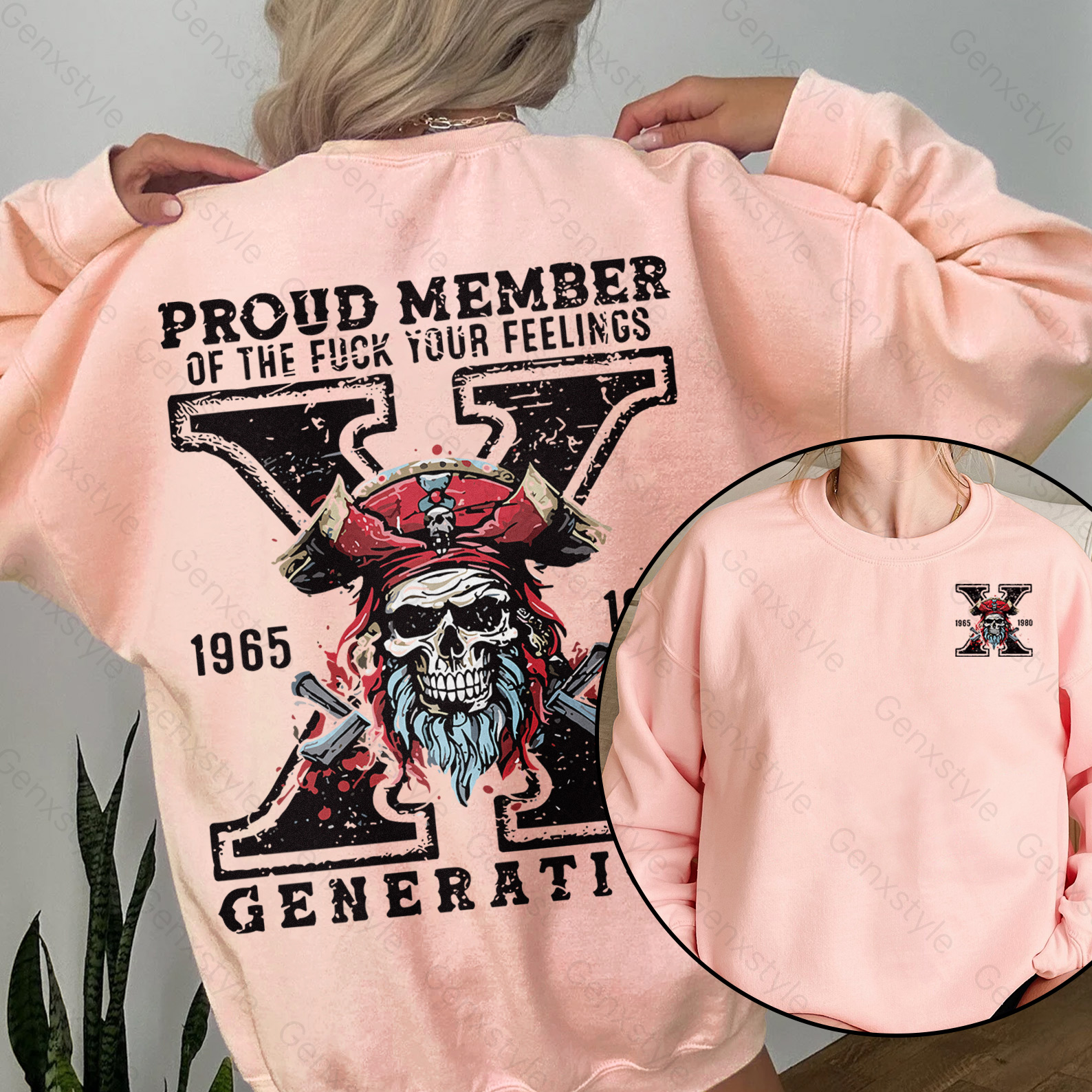 Generation X Skull Design Crewneck