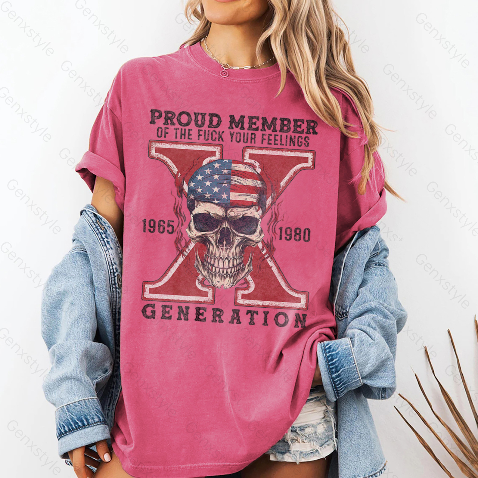 Washed Skull Halloween Gen X T-shirt