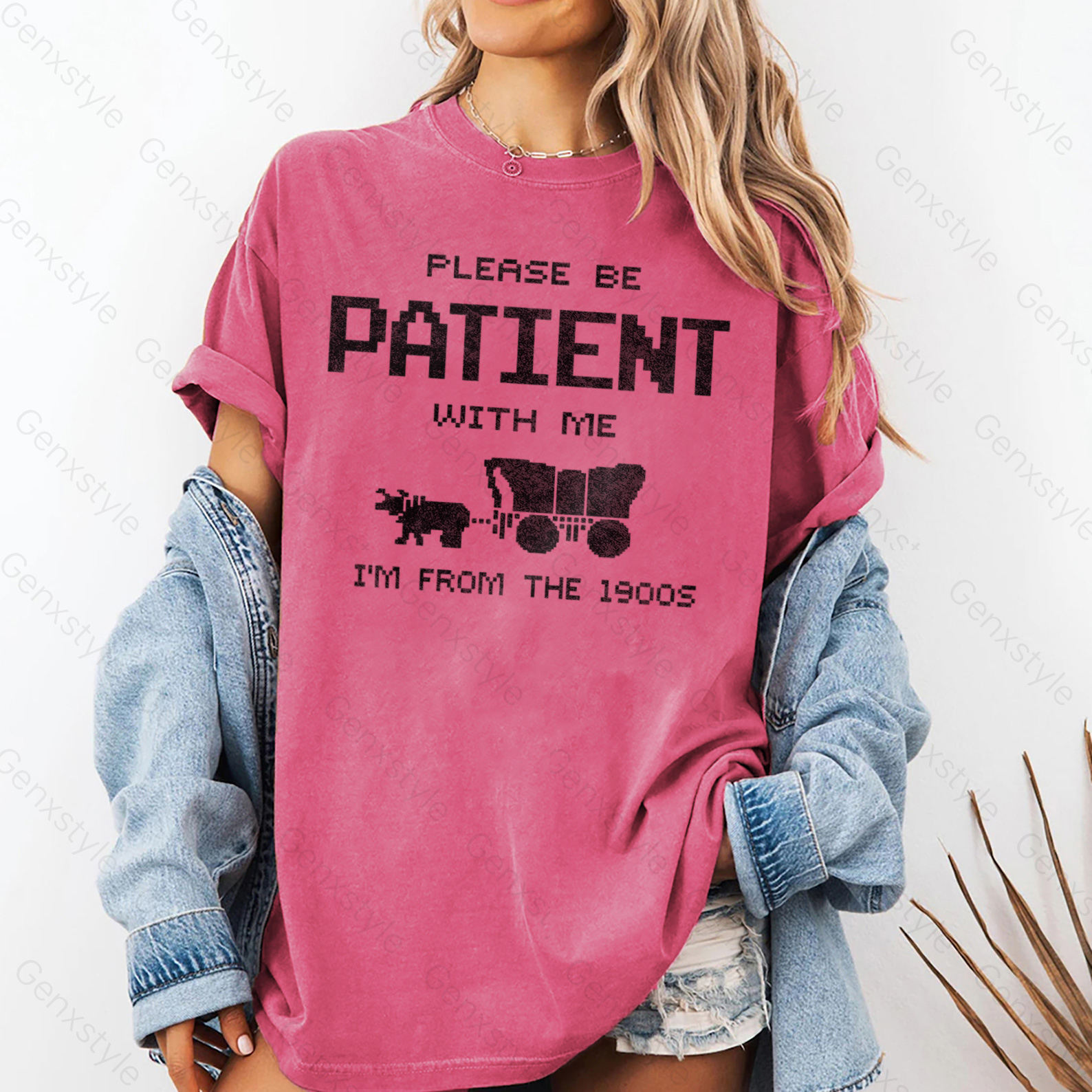 Washed Please Be Patient with Me, I'm From the 1900's - Print Unisex Shirt I