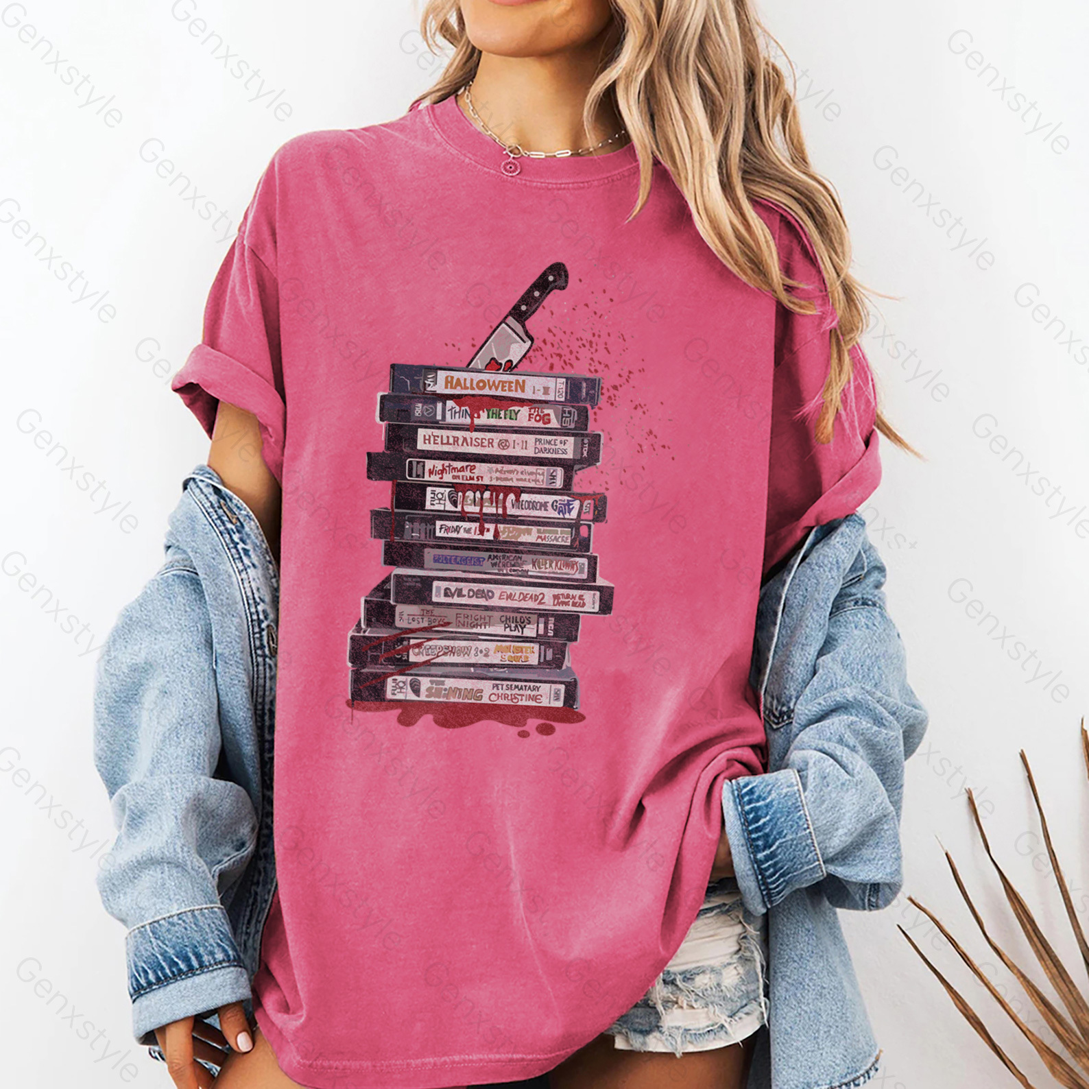 Washed 90s Style Halloween Movie T-shirt