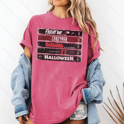 Washed 90s Halloween Horror Movie T-shirt