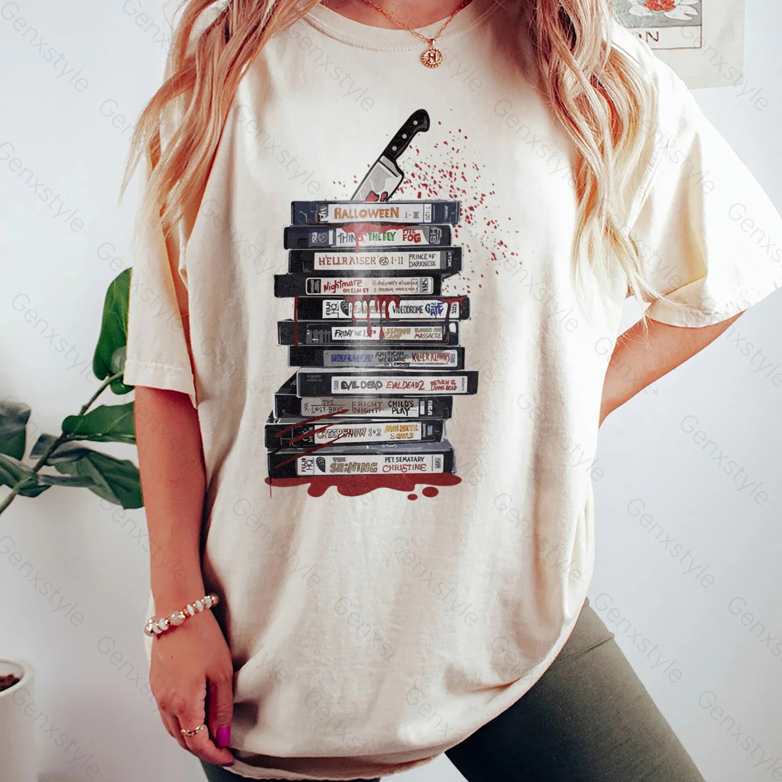 Washed 90s Style Halloween Movie T-shirt