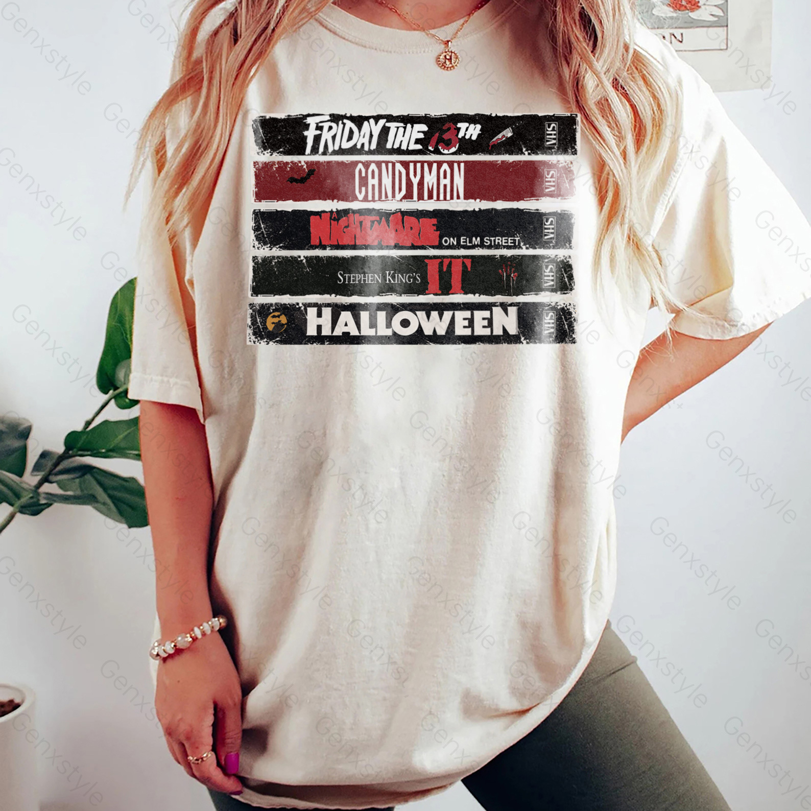 Washed 90s Halloween Horror Movie T-shirt