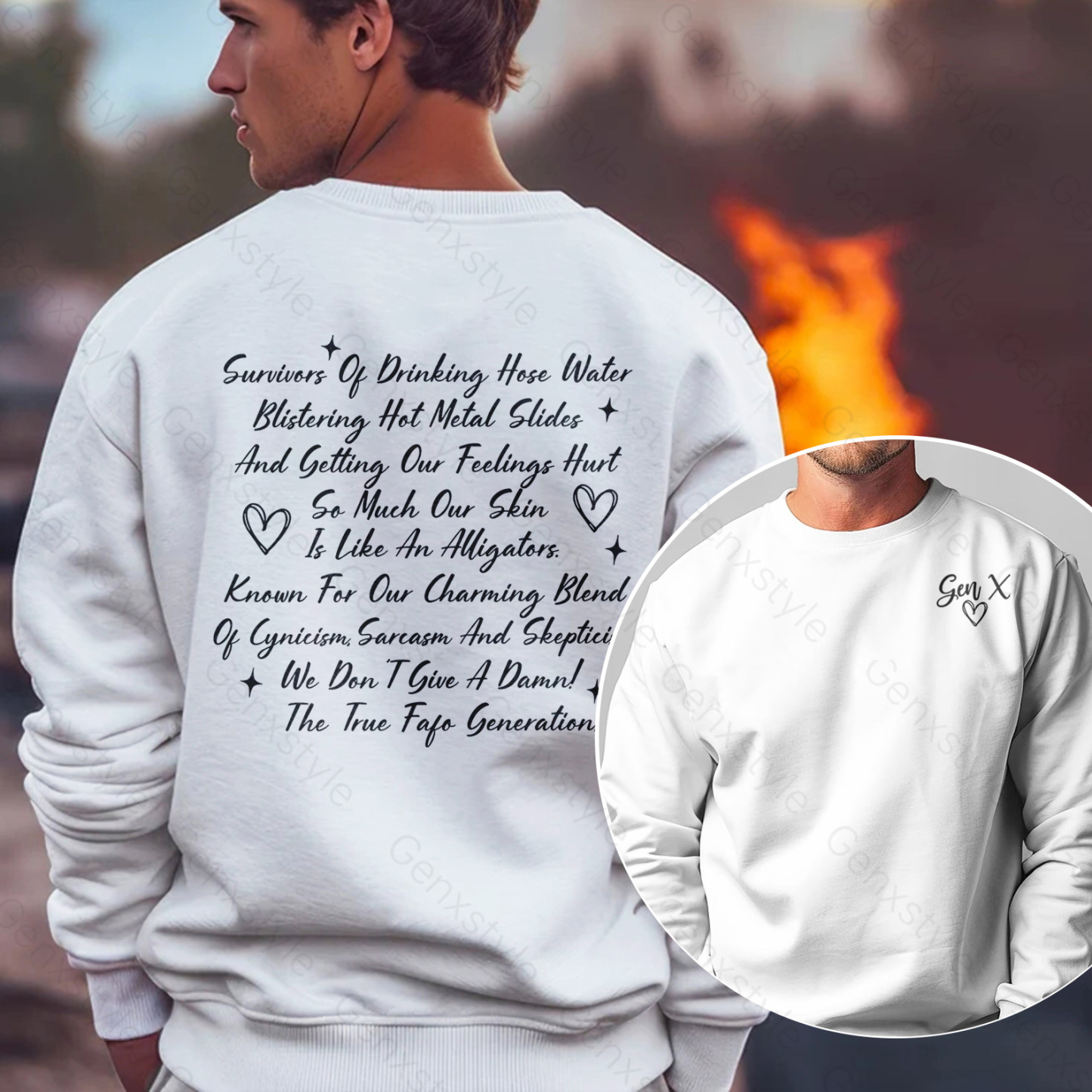 Gen X Raised on Hose Water And Neglect Crewneck