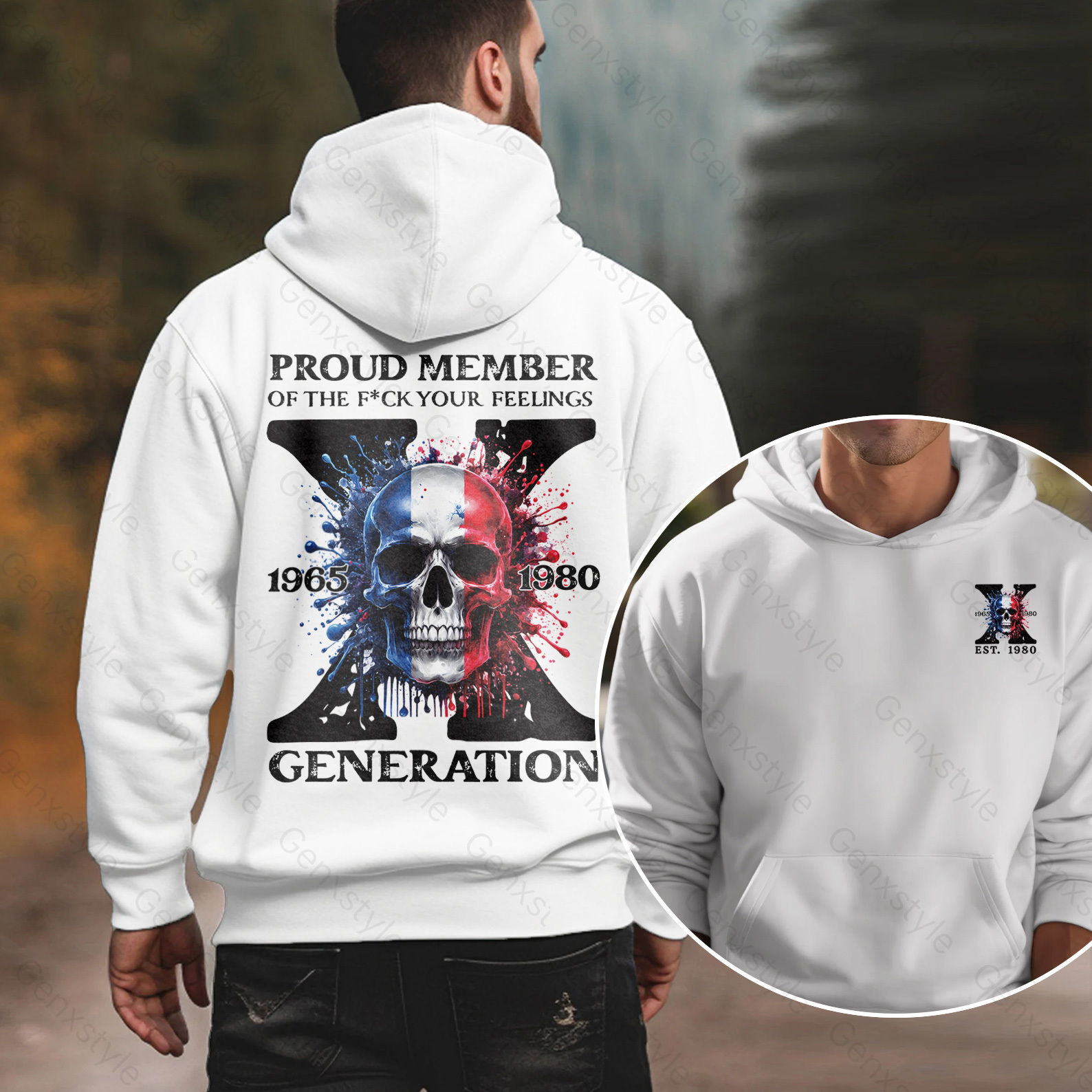 France Funny Skull Generation X Hoodie