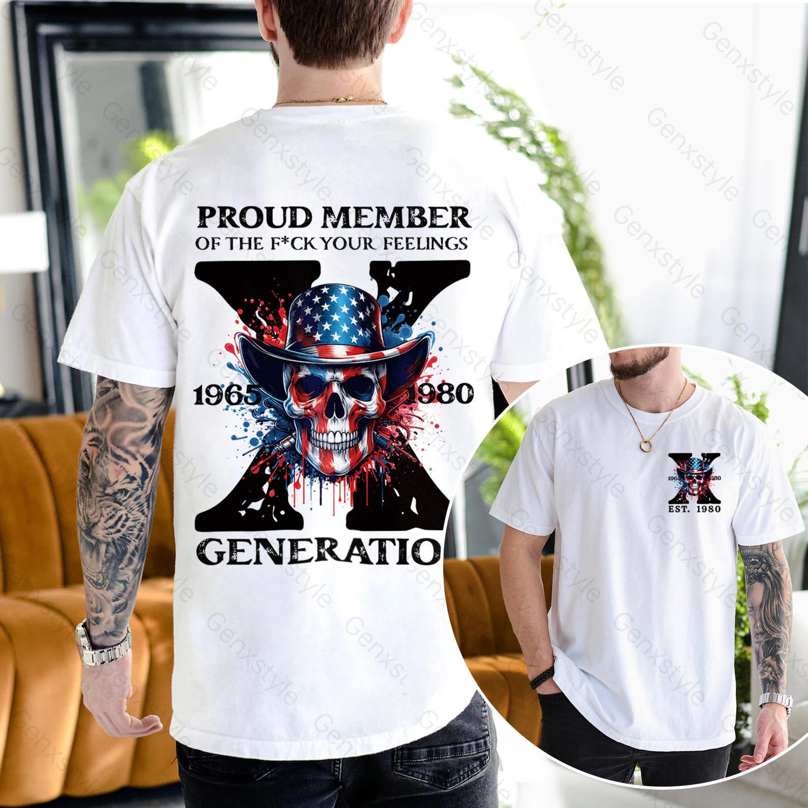 America Funny Skull Generation X T-shirt
