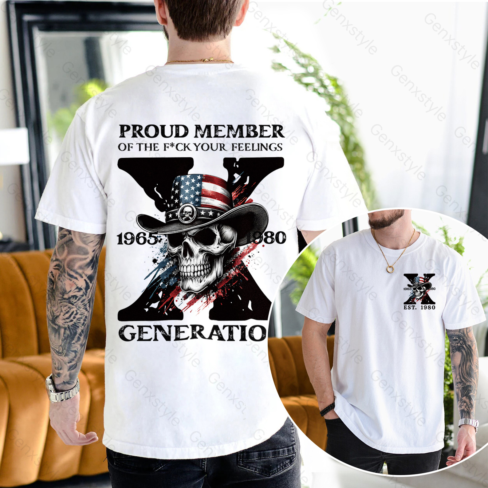 America Funny Skull Generation X T-shirt