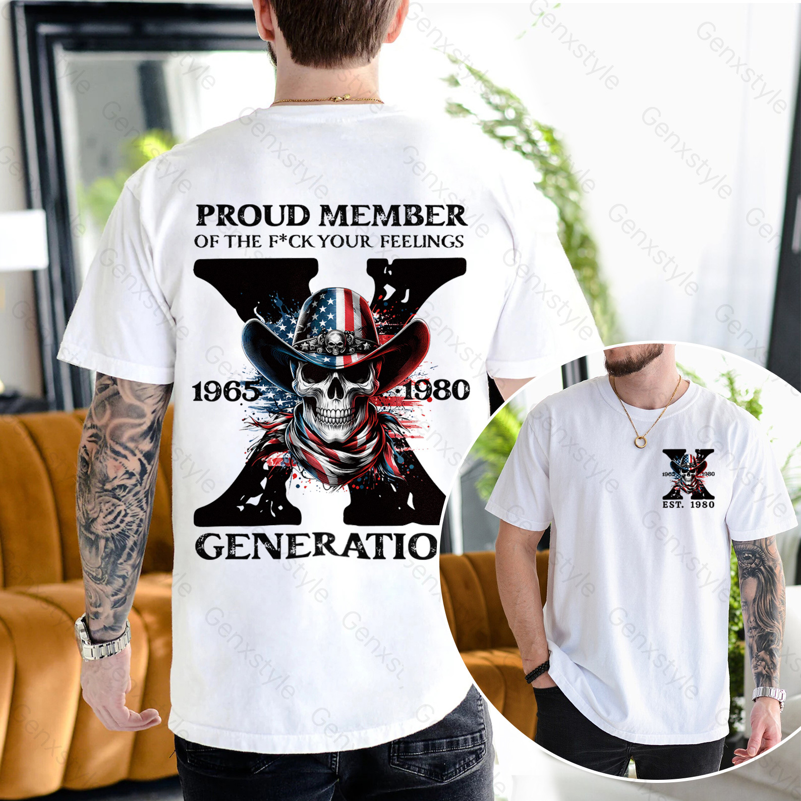America Funny Skull Generation X T-shirt