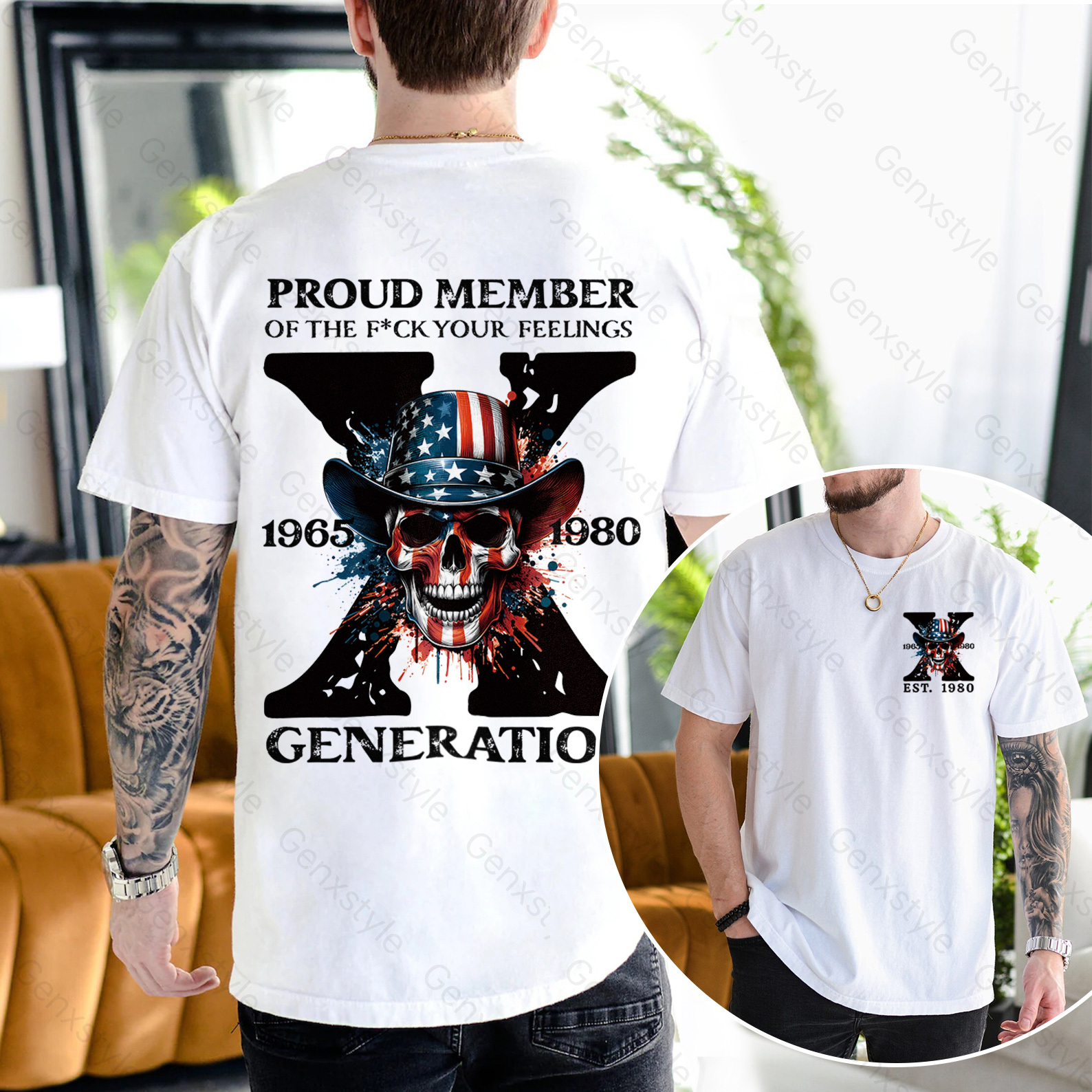 America Funny Skull Generation X T-shirt